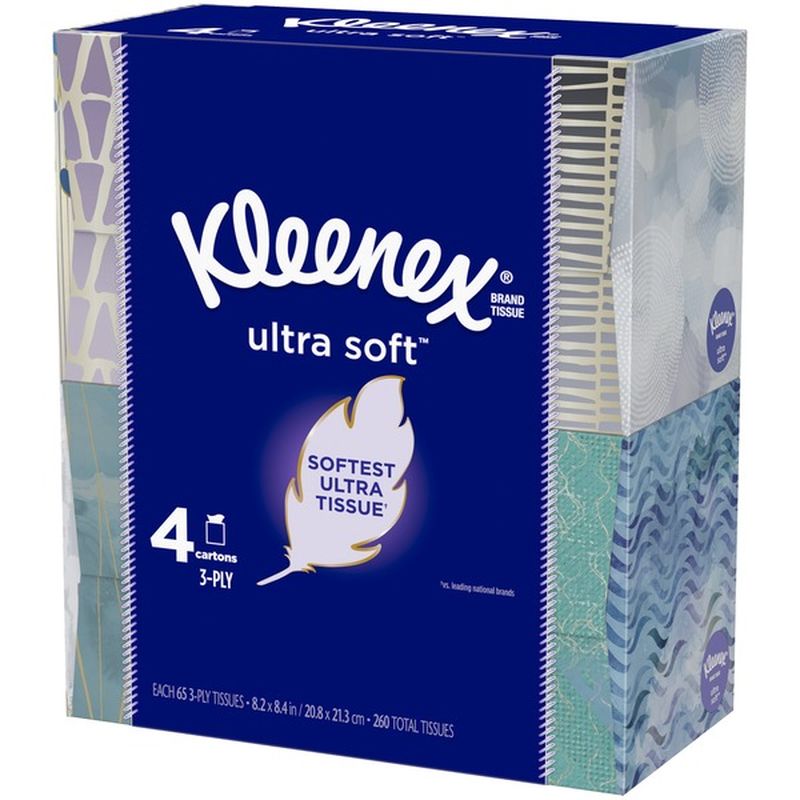 Kleenex Ultra Soft Facial Tissues Cube Box (4 each) from Publix - Instacart