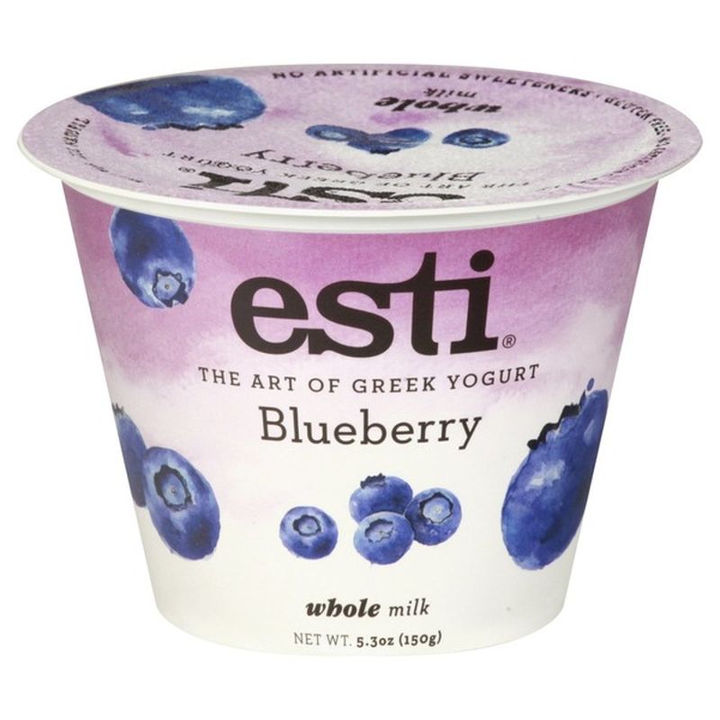 Esti Yogurt, Greek, Blueberry, Whole Milk (5.3 oz) Instacart