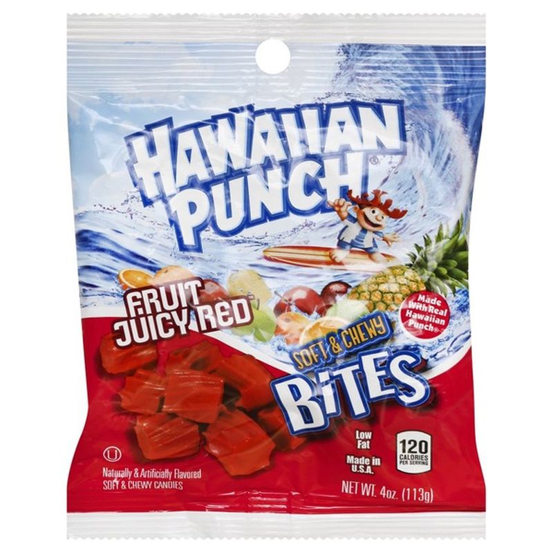Hawaiian Punch Candies, Soft & Chewy, Fruit Juicy Red, Bites (4 oz