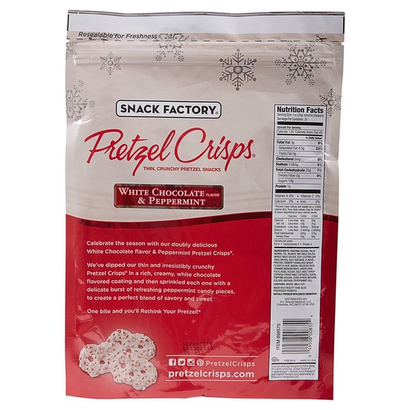 Snack Factory Pretzel Crisps, White Chocolate & Peppermint (20 oz) from ...
