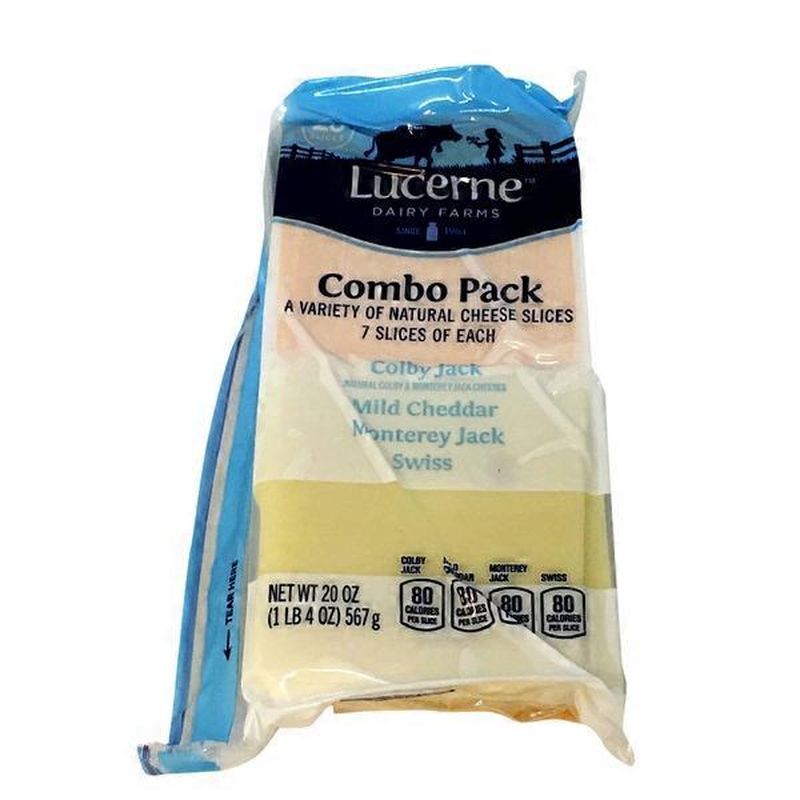 Lucerne Combo Pack Sliced Colby Jack, Mild Cheddar, Monterey Jack
