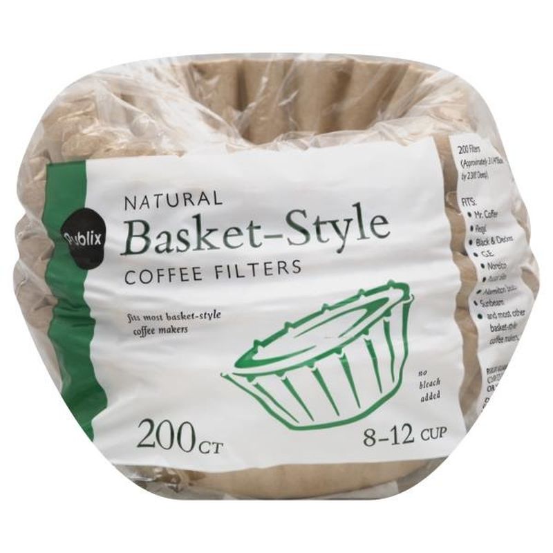 Publix Coffee Filters, Basket Style, 8 12 Cup, Natural (200 ct) Instacart