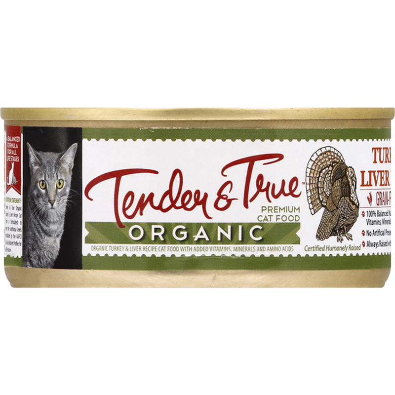 Tender & True Cat Food, Organic, Premium, Turkey & Liver, Pate (5.5 oz