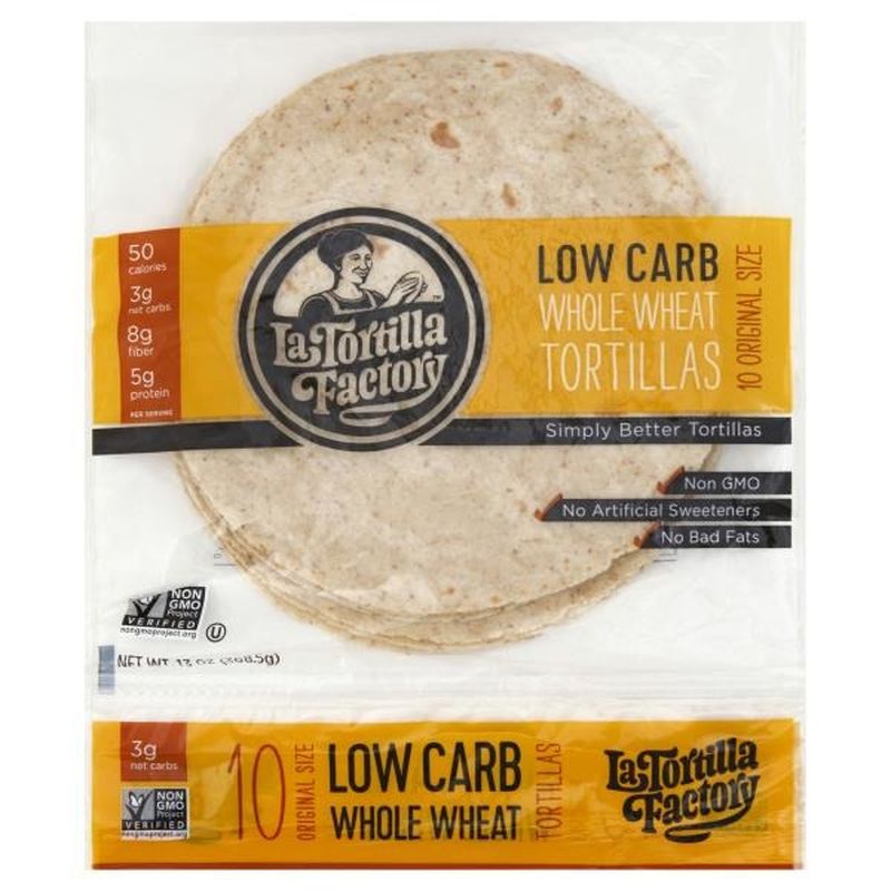 La Tortilla Factory Low Carb Whole Wheat Tortillas Original Size 10