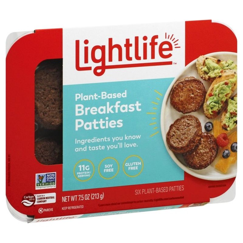 Lightlife Breakfast Patties, Plant-Based (6 Each) - Instacart