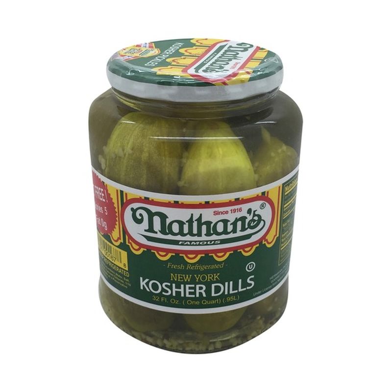 Nathan's Pickles, Kosher Dills, New York (32 oz) Instacart