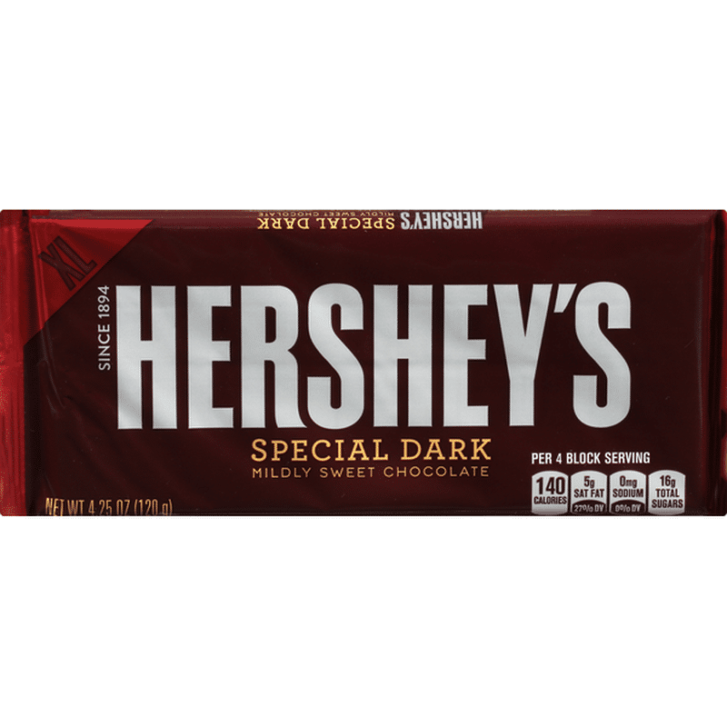 Hershey's Chocolate Bar, Special Dark, Mildly Sweet, XL (4.25 oz) from Gelson's Instacart