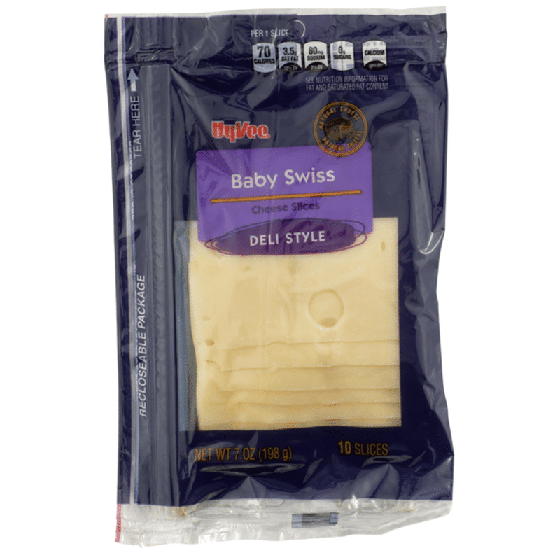 HyVee Baby Swiss Deli Style Cheese Slices (7 oz) Instacart