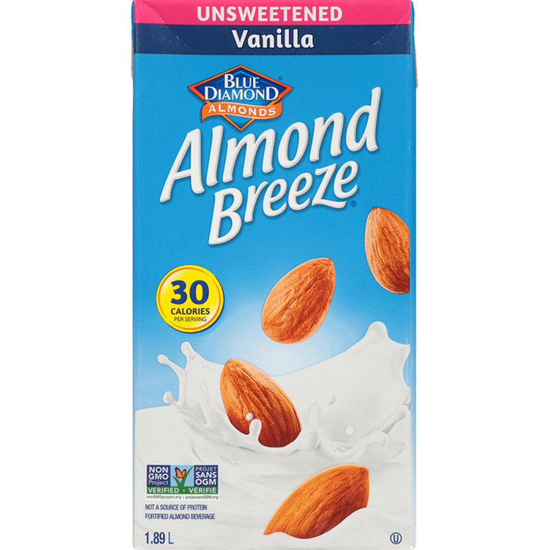 Almond Breeze Almond Beverage, Fortified, Vanilla, Unsweetened (1.89 L