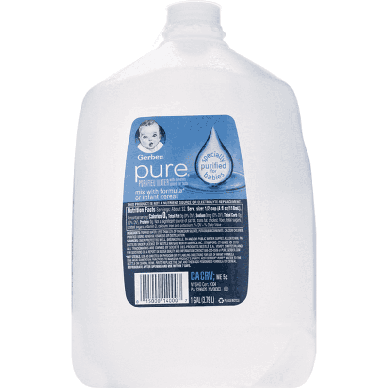 Gerber Water, Purified, Birth+ (1 gal) Instacart