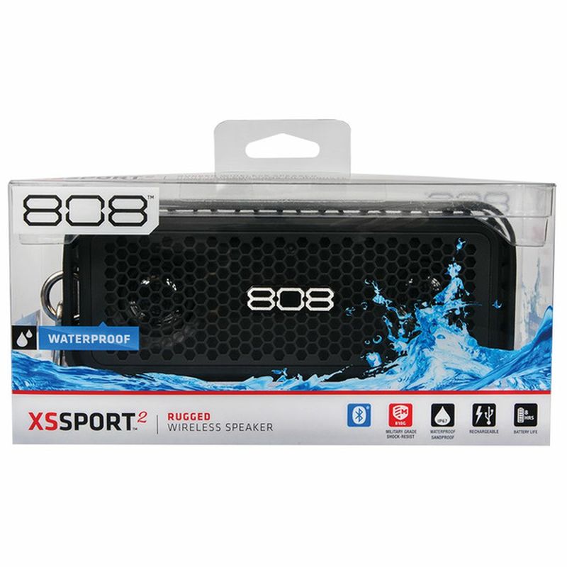 808 Black XS Sport2 Waterproof Rugged Wireless Bluetooth Speaker