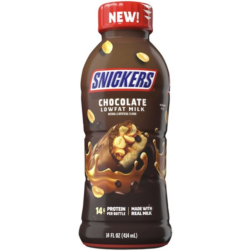 Nestle Nesquik Snickers Chocolate Low Fat Milk (14 oz) - Instacart