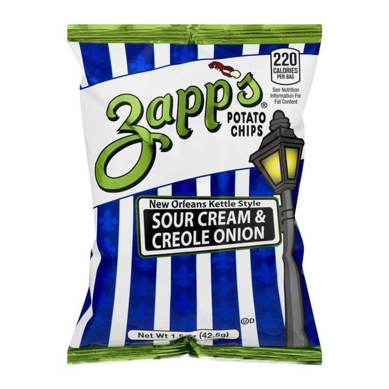 Zapp's New Orleans Kettle Style Potato Chips Sour Cream & Creole Onion
