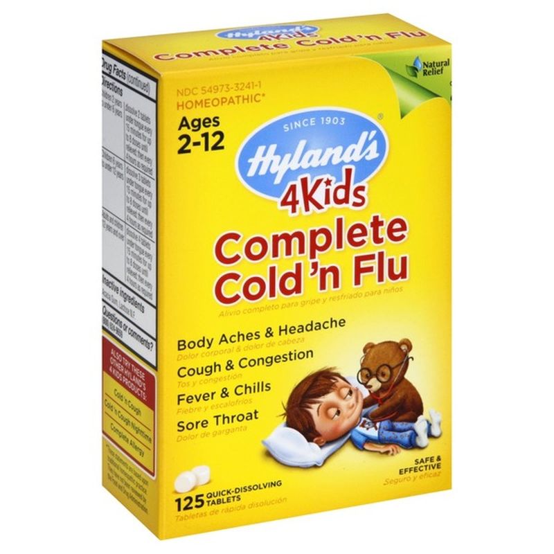 Hyland's Cold 'n Flu, Complete, 4Kids, QuickDissolving Tablets (125
