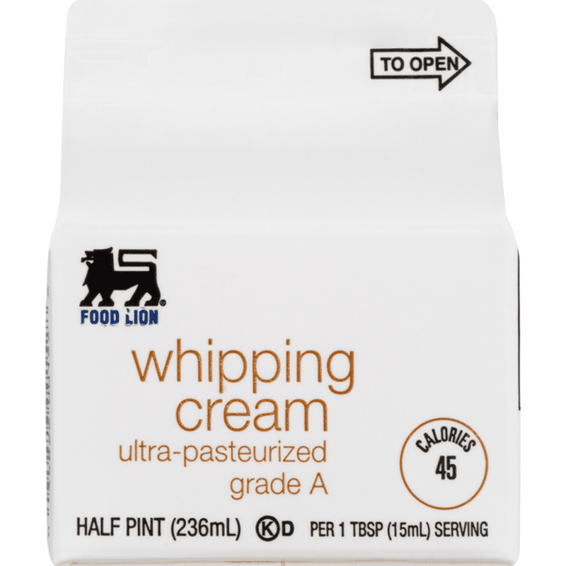 Food Lion Whipping Cream, UltraPasteurized, Box (0.5 pt) Instacart