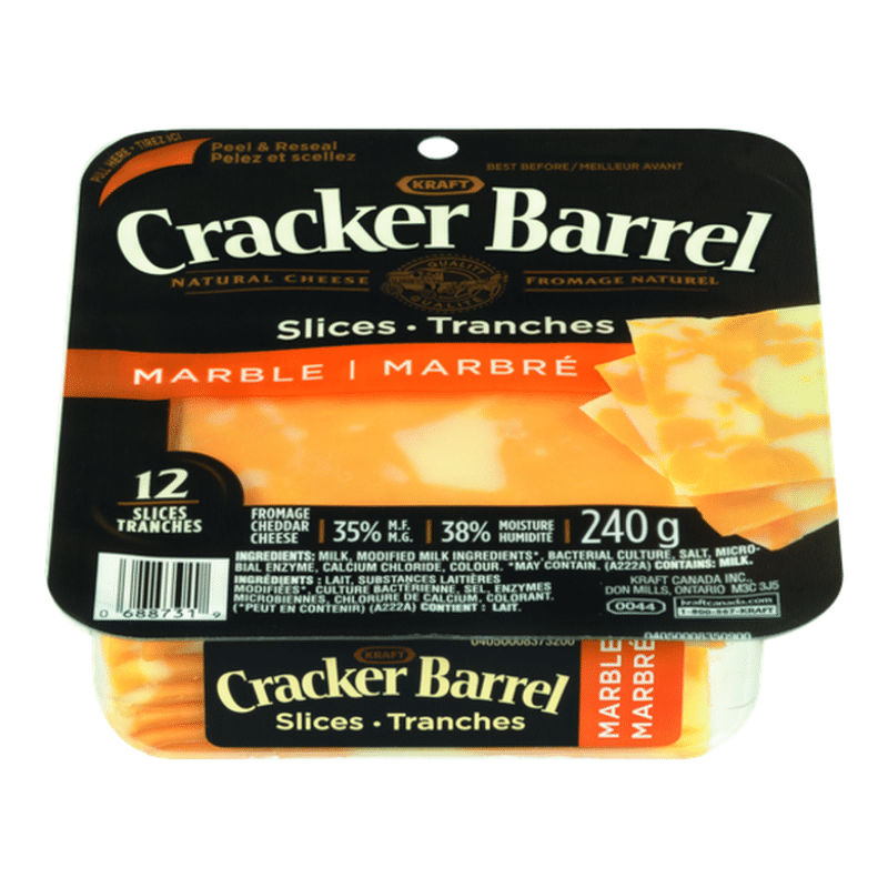 Cracker Barrel Natural Marble Cheddar Slice Cheese