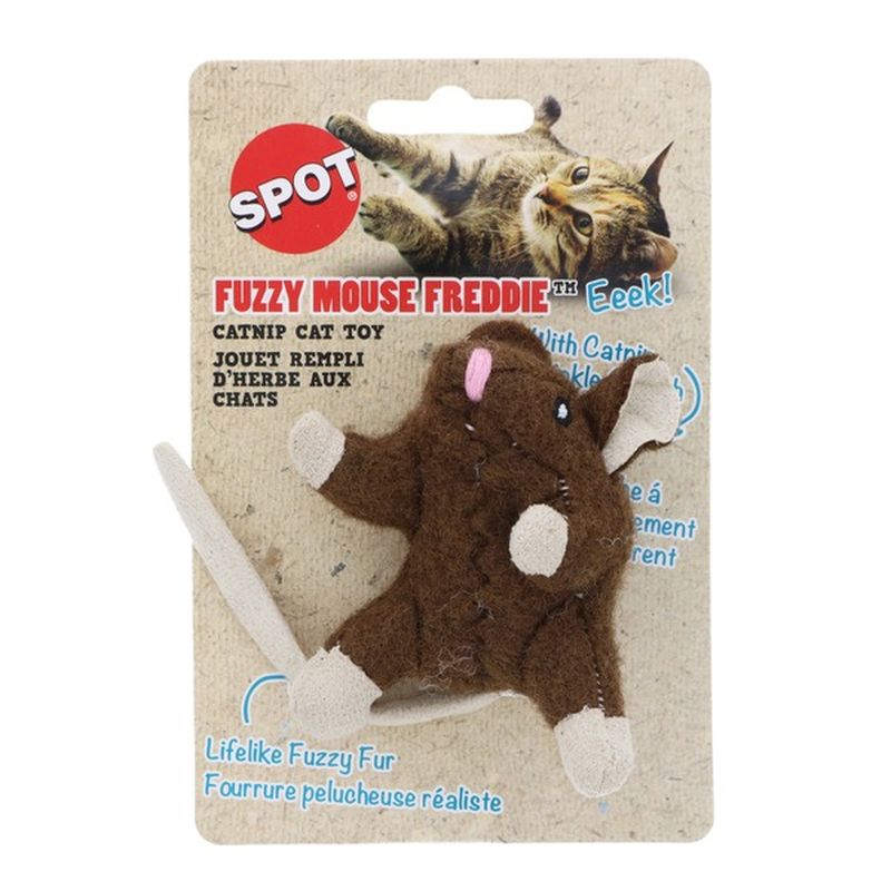 Spot 3.5" Wool Mouse Cat Toy With Catnip