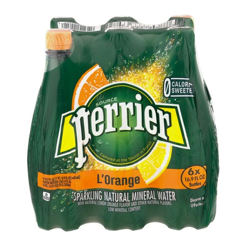 Perrier L'Orange Flavored Carbonated Mineral Water (16.9 oz) - Instacart