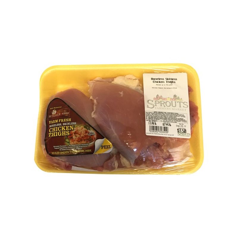 Boneless Skinless Chicken Thighs, Package (1 lb) from Sprouts Farmers