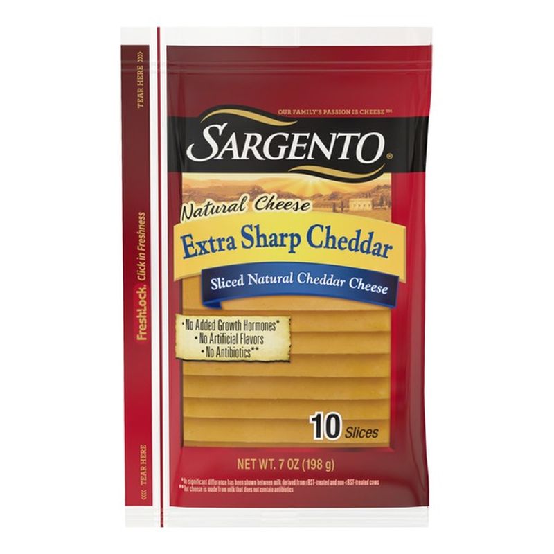 Sargento Sliced Extra Sharp Natural Cheddar Cheese 10 Ct From
