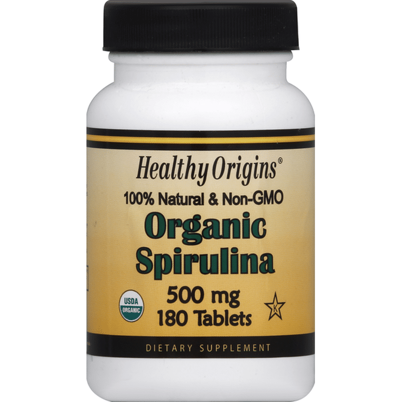 Healthy Origins Spirulina, Organic, 500 mg, Tablets (180 each) - Instacart
