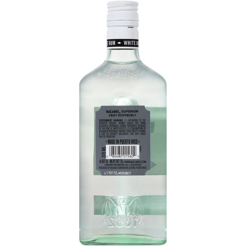 Bacardi Superior White Rum (375 ml) - Instacart