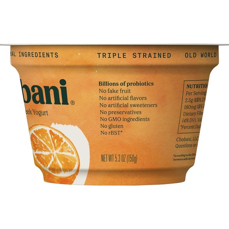 Chobani Yogurt, Greek, Creamy Blended Orange & Cream (5.3 oz) from FoodsCo Instacart