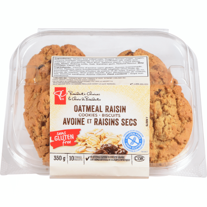 President’s Choice Gluten Free Oatmeal Raisin Cookie (350 g) Instacart