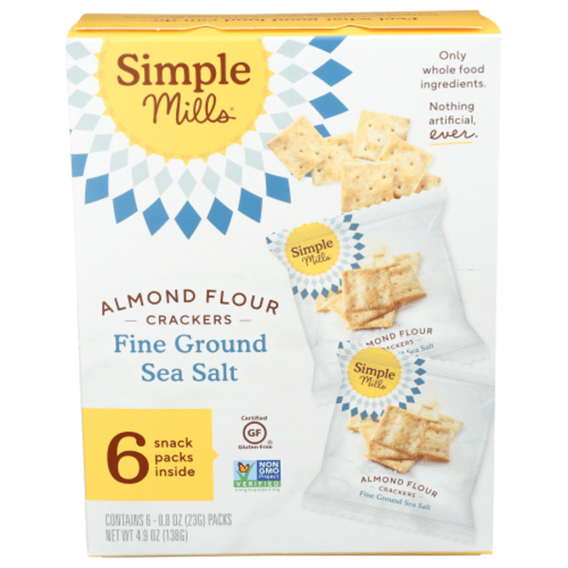 Simple Mills Fine Ground Sea Salt Almond Flour Crackers (0.8 Oz ...