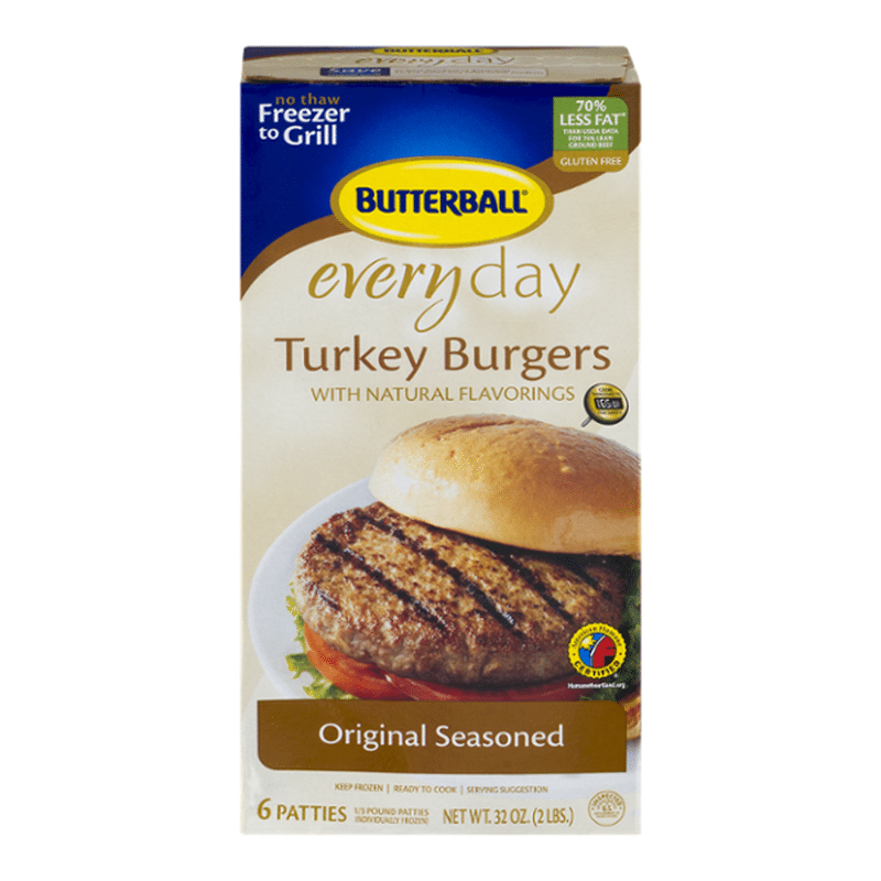 Butterball Original Seasoned Turkey Burgers (32 Oz) From Giant Food ...