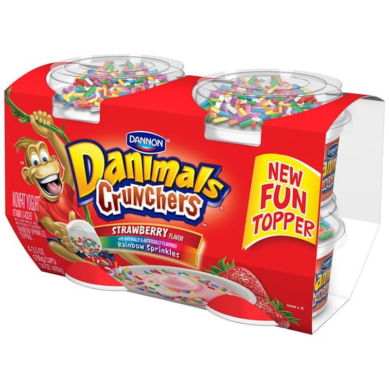 Danimals Crunchers Strawberry Yogurt with Sprinkles 3.5 Oz (4 ct