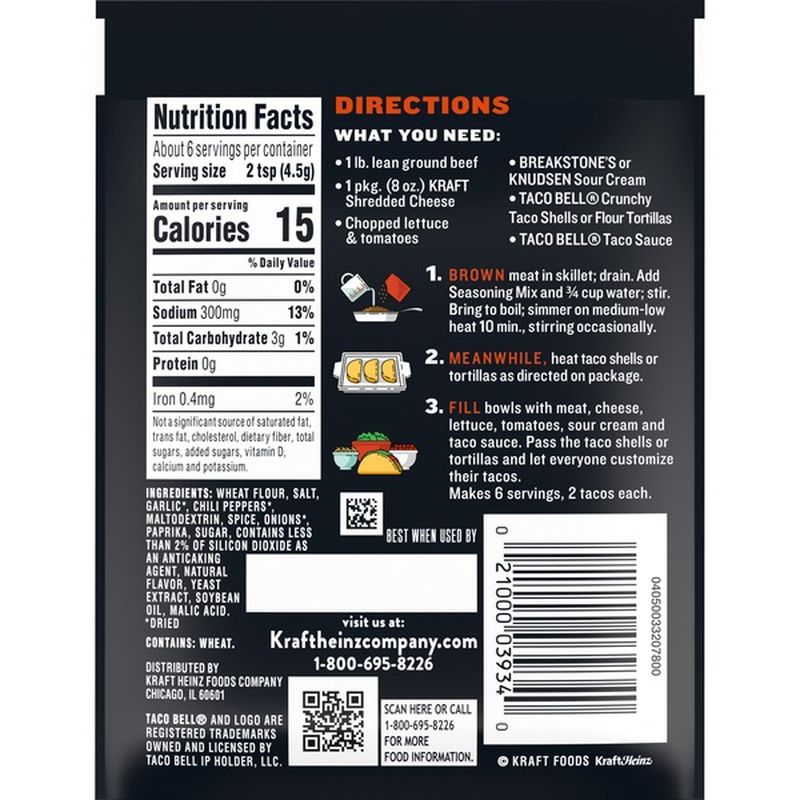 Taco Bell Original Taco Seasoning Mix (1 oz) from HEB Instacart