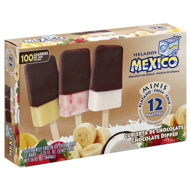 Helados Mexico Ice Cream Bars, Banana/Strawberry/Coconut, Chocolate ...