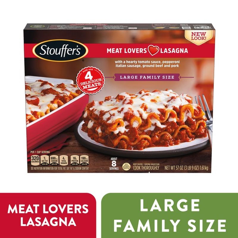 Stouffer's Large Family Size Meat Lovers Lasagna Frozen Meal (57 Oz ...