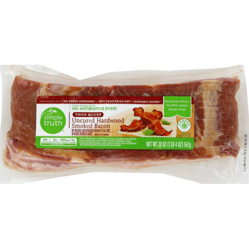 Simple Truth Thick Sliced Uncured Hardwood Smoked Bacon 20 Oz Instacart