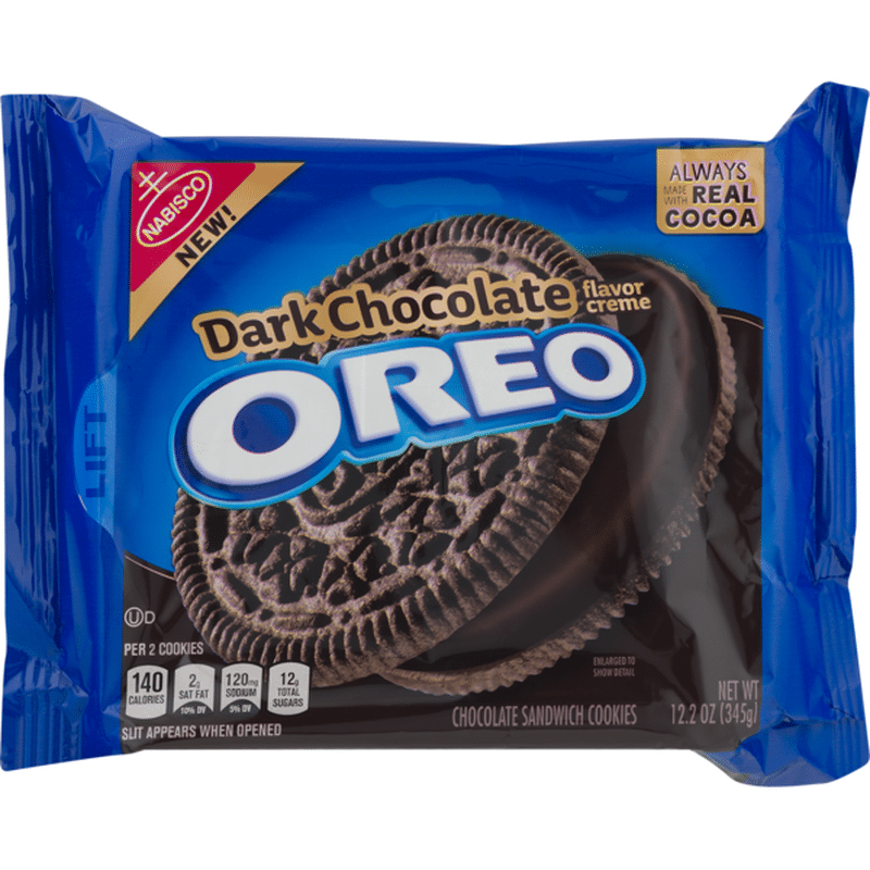 Oreo Dark Chocolate Flavor Creme Chocolate Sandwich Cookies (12.2 oz ...