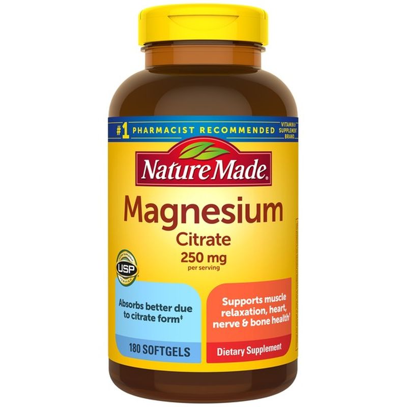 Nature Made Magnesium Citrate 250 mg Softgels (180 ct) - Instacart