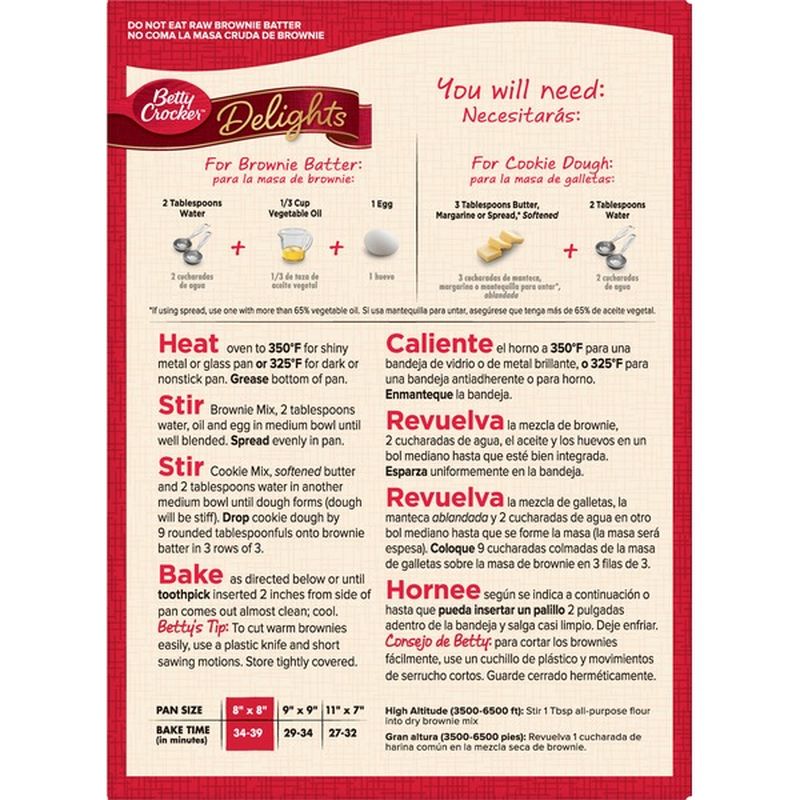 Betty Crocker Delights Peanut Butter Cookie Brownie Bar Mix (17.2 oz