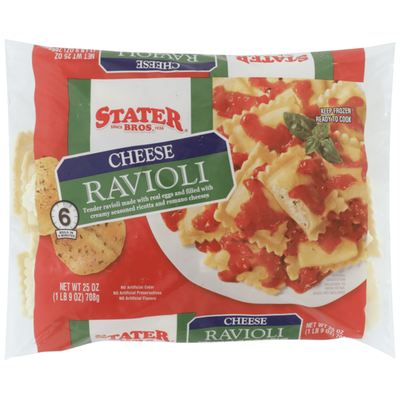 Stater Bros Cheese Ravioli Filled With Creamy Seasoned Ricotta And Romano Cheeses (25 oz