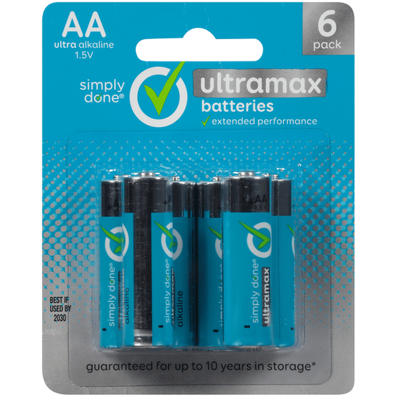 Simply Done Aa Ultra Alkaline 1 5v Ultramax Batteries 6 Ct Instacart