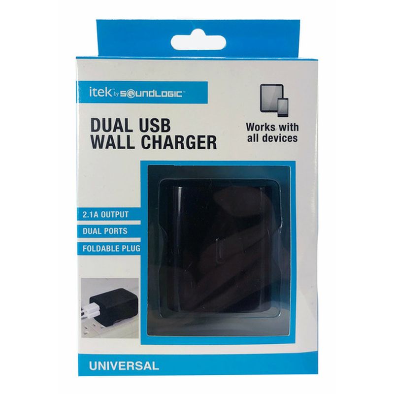 Itek Dual USB Wall Adapter Black