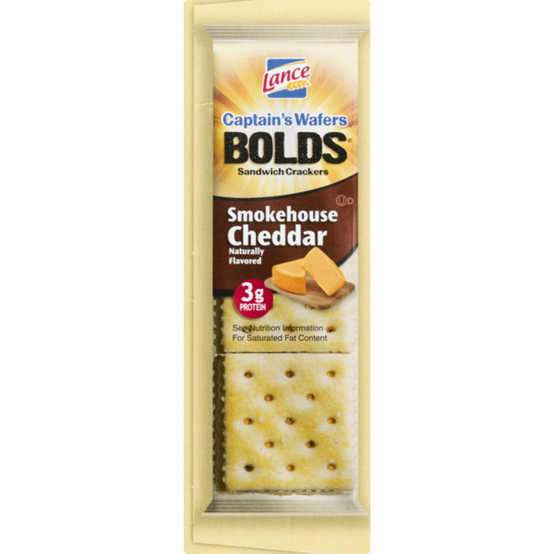 Lance Captain's Wafers Bolds Sandwich Crackers Smokehouse Cheddar (11