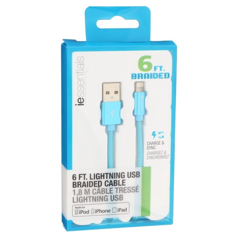 I Essentials 6 Feet Blue Lightning Usb Cable