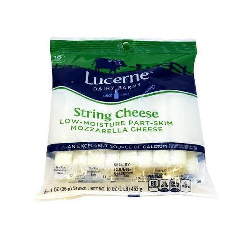 Lucerne Mozzarella Lowmoisture Partskim String Cheese (1 oz) Instacart