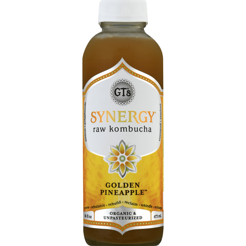 GTs Kombucha, Raw, Golden Pineapple (16 oz) Instacart