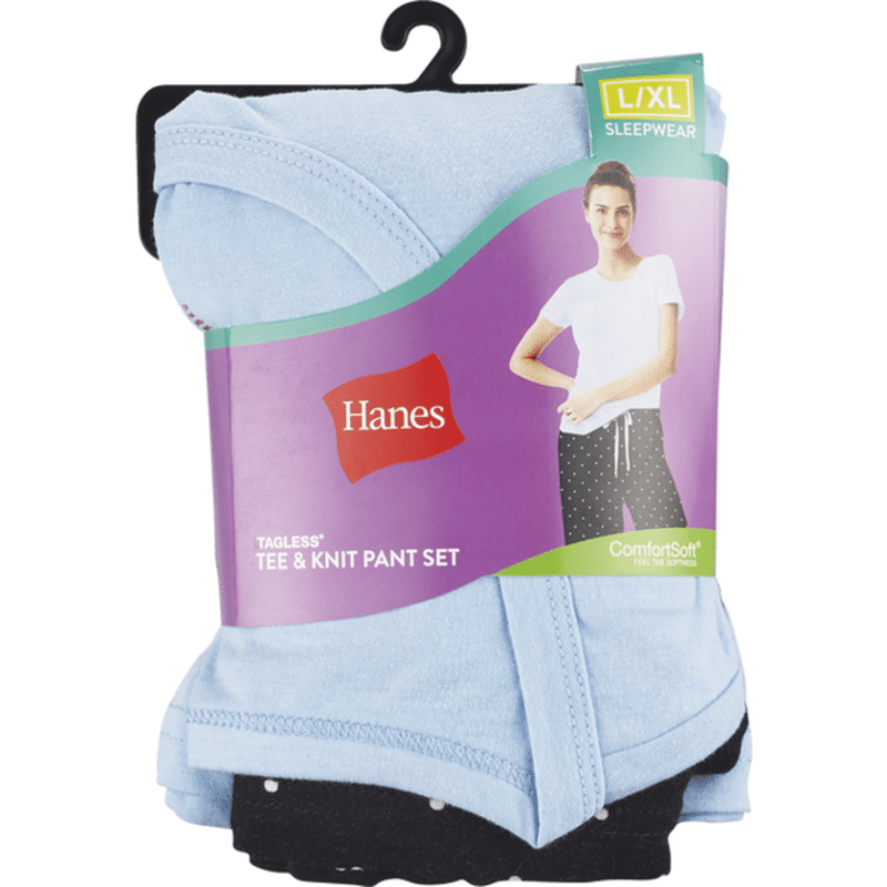 Hanes Women's Large/Extra Large Tee & Knit Pant Set