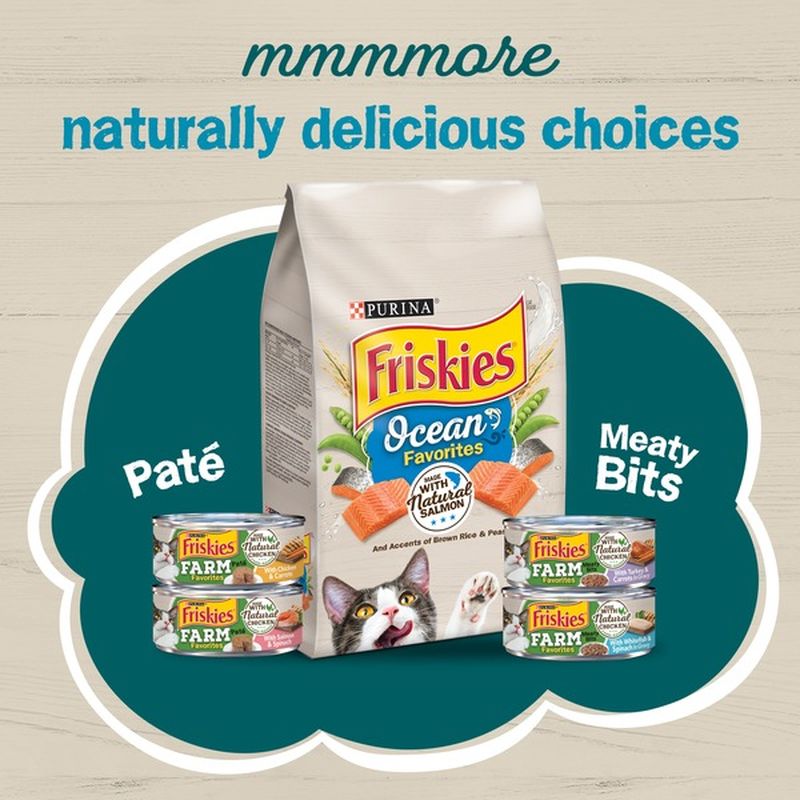 Friskies Wet Cat Food Wild Favorites With Wild Caught Cod & Kale in