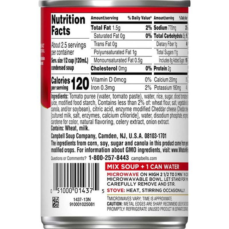 Campbell's® OldFashioned Tomato Rice Soup (11 oz) Instacart