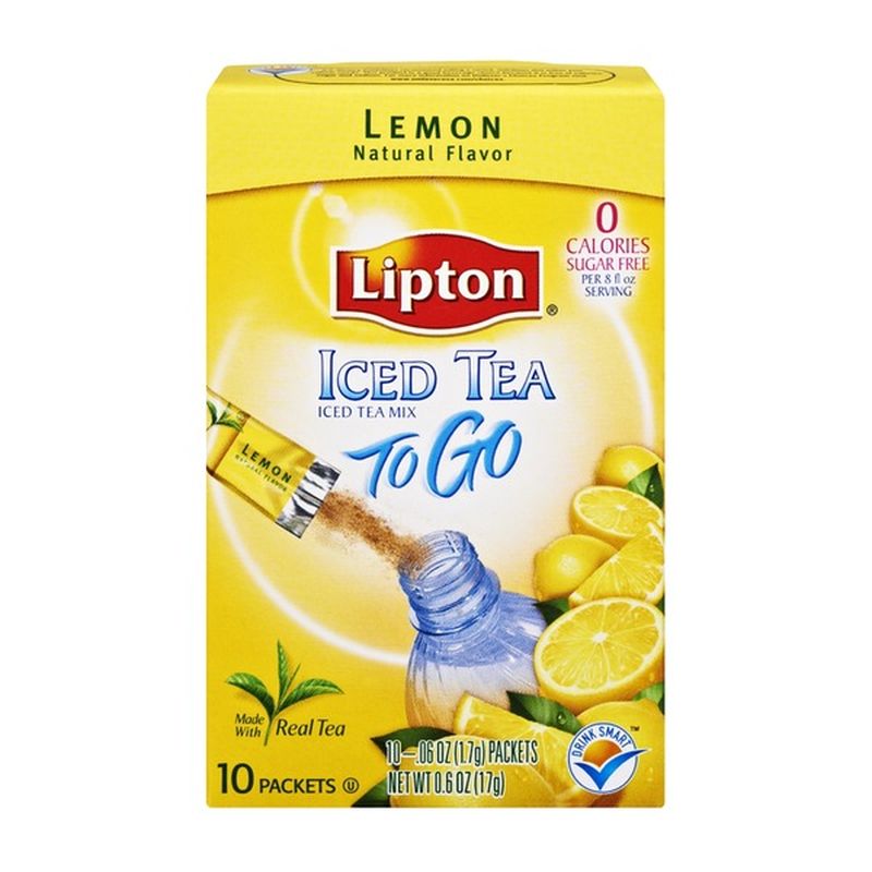 Lipton Iced Tea Sugar Free Lemon Iced Tea Mix To Go 10 CT (0.6 oz