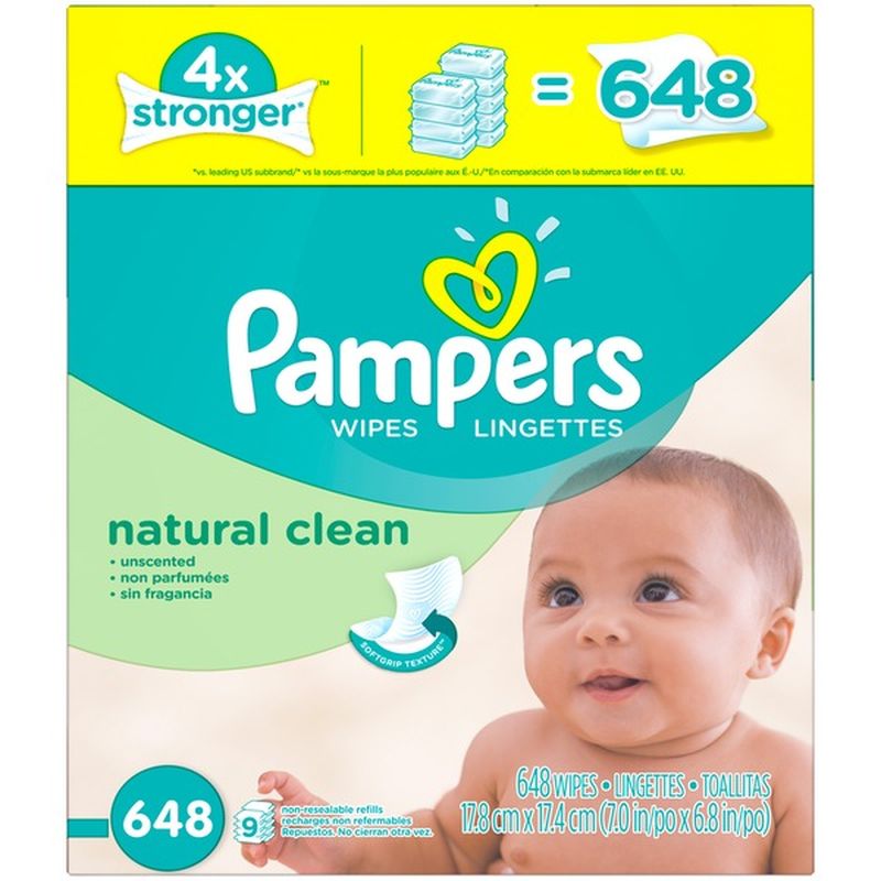pampers natural clean wipes